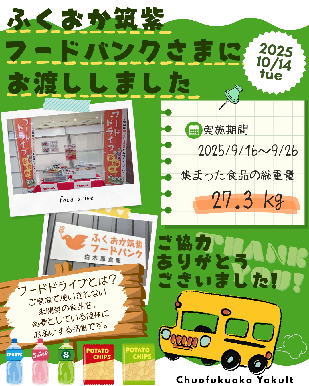 フードドライブのご協力ありがとうございました🚗³₃